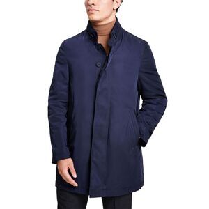Calvin Klein Mens Slim-Fit Water-Resistant Overcoat 36 Regular Navy - NWT $395